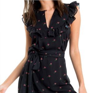 WILDFOX DOLLY ROSE MINI DRESS Black Sz XS